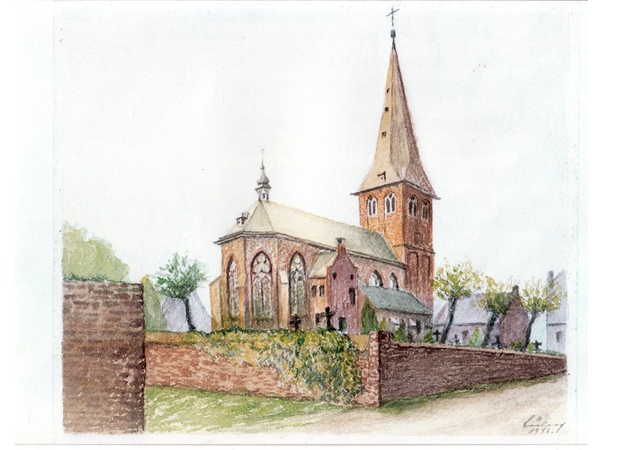 Gemälde Kirche vor der Zerstörung